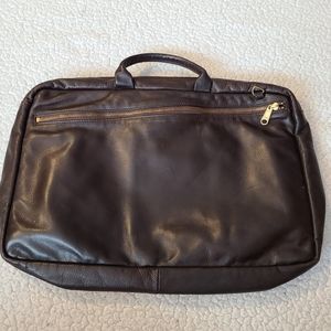 Mowen Leather Designs brown laptop bag